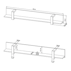 Best Hängeregal in Schwarz - 180 cm - Dudleys Regale