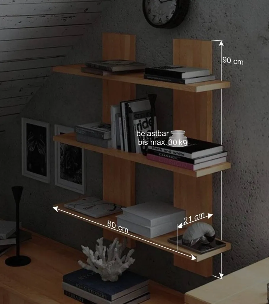 Best Hängeregal Mosniak aus Kernbuche Massivholz Regale