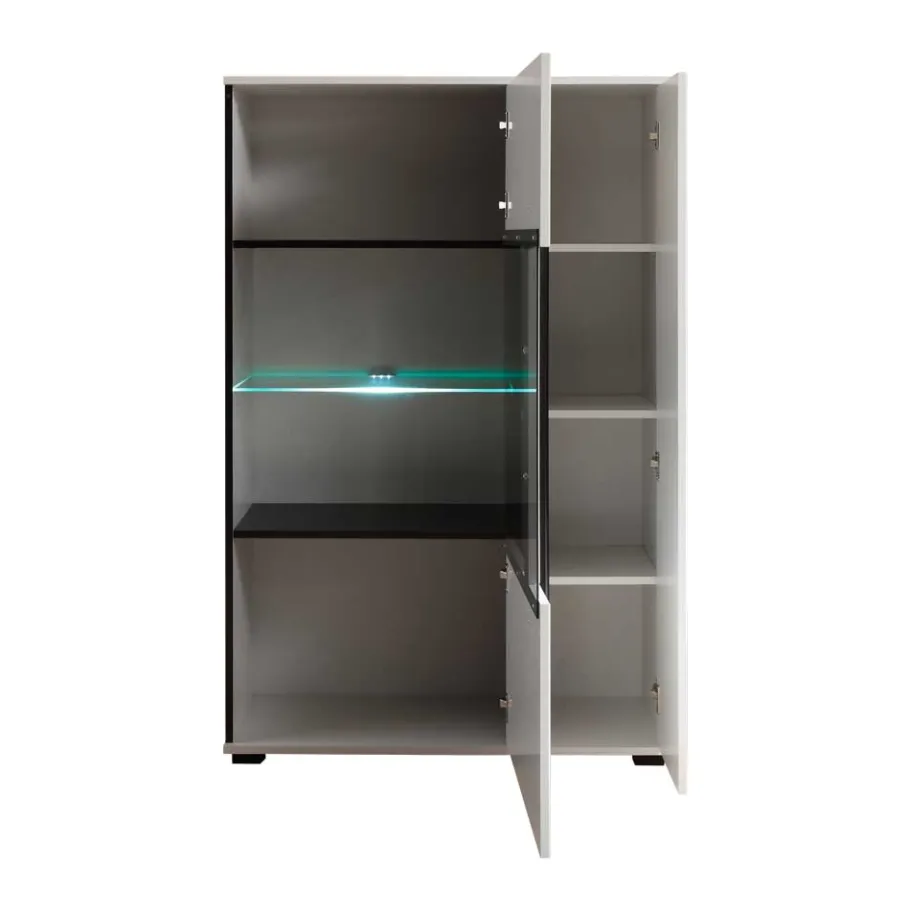 Best Hochglanz Highboard Jetongos in Weiß Glas Highboards|Vitrinen