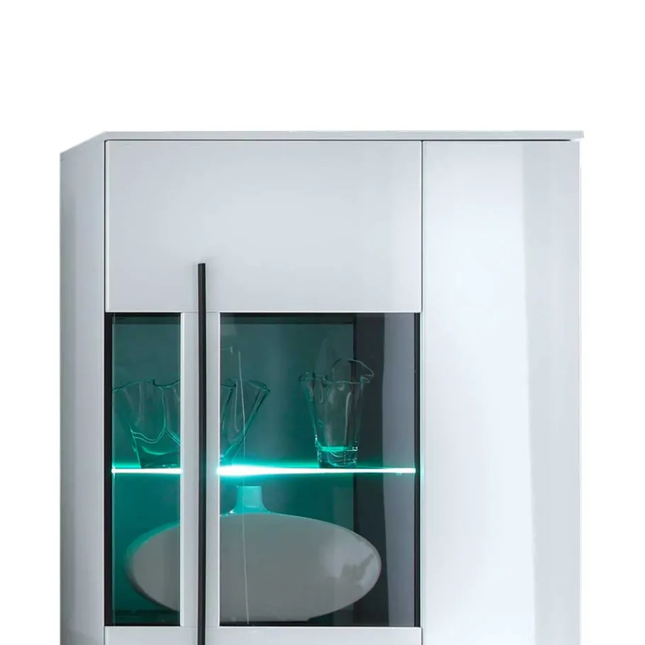 Best Hochglanz Highboard Jetongos in Weiß Glas Highboards|Vitrinen