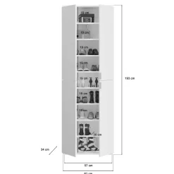 Outlet Hochglanz Kleiderschrank 6-türig - Ejulia (zweiteilig) Kleiderschränke