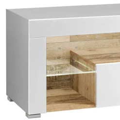 Sale Hochglanz TV Board in Weiß & Holz Antik - Wouty Tv & Hifi-Möbel|Lowboards