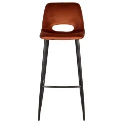 Best Hochhocker in Rostfarben Braun Samt - Zykla (2er Set) Hocker