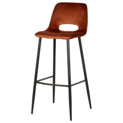 Best Hochhocker in Rostfarben Braun Samt - Zykla (2er Set) Hocker