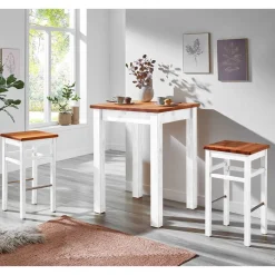 Sale Hochtisch und Barhocker Set - Kangron (dreiteilig) Sitzgruppe