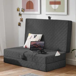 Best Hocker Faltmatratze in Anthrazit Webstoff - Indyron Hocker