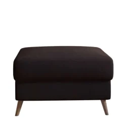 Best Hocker in Dunkelbraun und Holz Natur - Smento Hocker