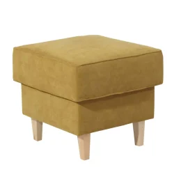Sale Hocker in Gelb Veloursstoff - Tablon Hocker