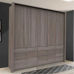 Outlet Hoher Kleiderschrank foliert - Crenba Kleiderschränke