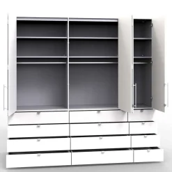 Outlet Hoher Kleiderschrank foliert - Crenba Kleiderschränke