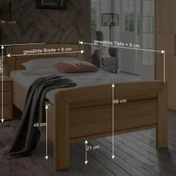 Clearance Holz Einzelbett mit Kopf- und Fußteil - Emdsiva Betten