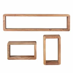 Sale Holz HĂ€ngeregal Set Drolivio im Stil modern (dreiteilig) Regale