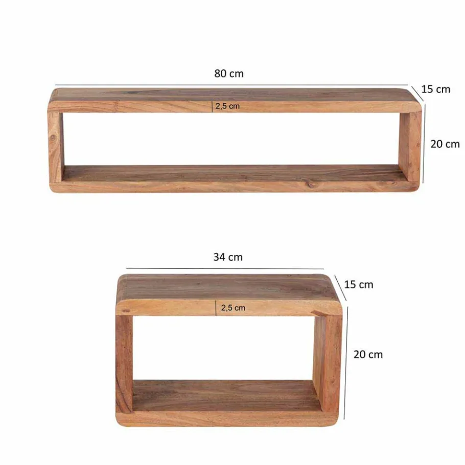 Sale Holz Hängeregal Set Drolivio im Stil modern (dreiteilig) Regale