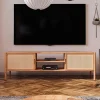 Best Holz TV Board mit Wiener Geflecht Türen - Indrya Tv & Hifi-Möbel|Lowboards
