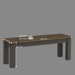 Best Holzbank Ziamora in Grau Kiefer massiv Sitzbank