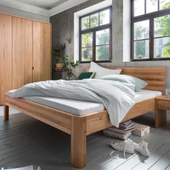 Best Holzbett mit Kopfteil aus Kernbuche - Izmaldon Betten