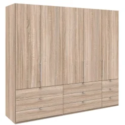 Hot Holzoptik Kombi-Kleiderschrank in Eiche Sägerau - Zayun Kleiderschränke