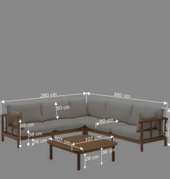 Sale Indoor Outdoor Ecksofa & Tisch - Perconia (zweiteilig) Sitzgruppe