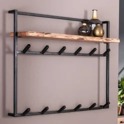 Sale Industrial Garderobe mit Ablageboden aus Akazie - Wandawo Garderoben