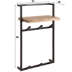 Sale Industrial Garderobe mit Ablageboden aus Akazie - Wandawo Garderoben