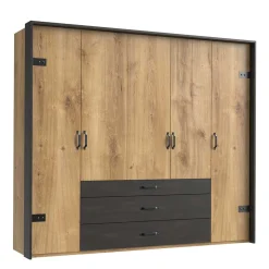 Outlet Industrial Schlafzimmerschrank mit fünf Türen - Bram Kleiderschränke|Schränke