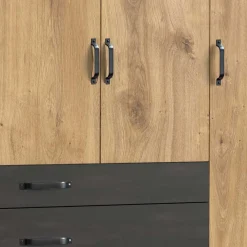 Outlet Industrial Schlafzimmerschrank mit fünf Türen - Bram Kleiderschränke|Schränke