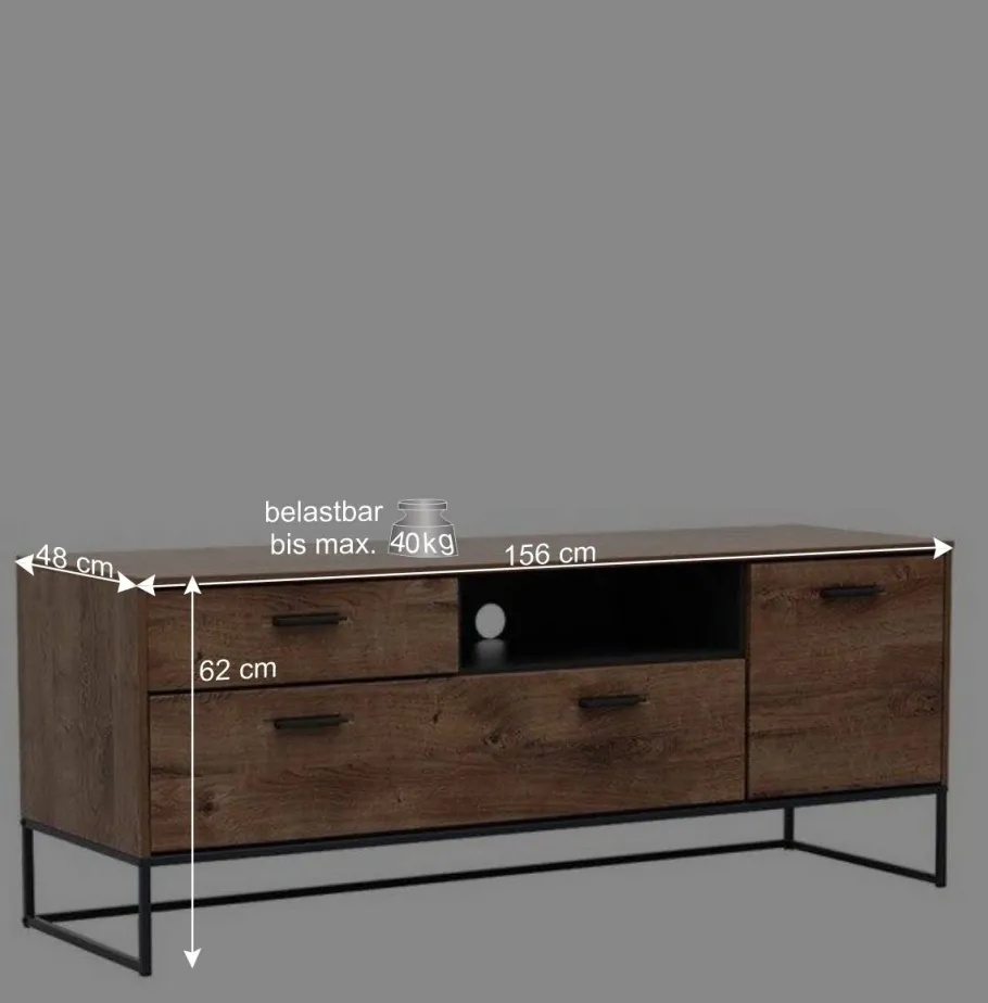 Sale Industrial Unterschrank für TV-Gerät 156x62x48 - Xindus Tv & Hifi-Möbel|Lowboards