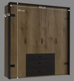 Best Industry Kleiderschrank mit 200 cm Breite - Bram Kleiderschränke|Schränke
