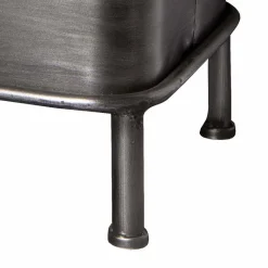 Best Industry Truhenbank aus Stahl Uladan mit Kunstleder Polster Braun Sitzbank