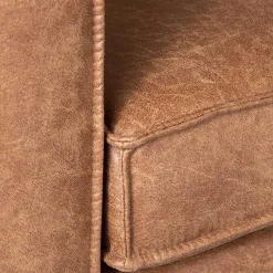 Discount Kantiger Polstersessel in Cognac Braun - Hihgrise Sessel