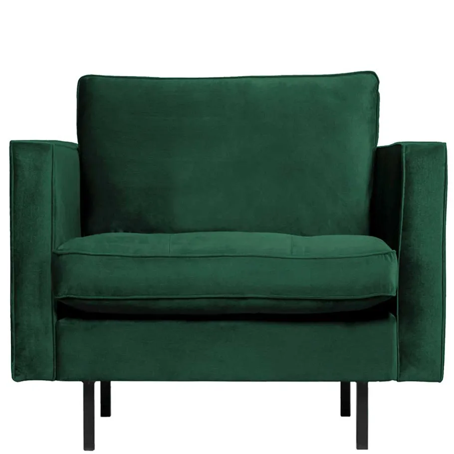 Sale Kantiger Polstersessel in Grün Velvet - Distroit Sessel