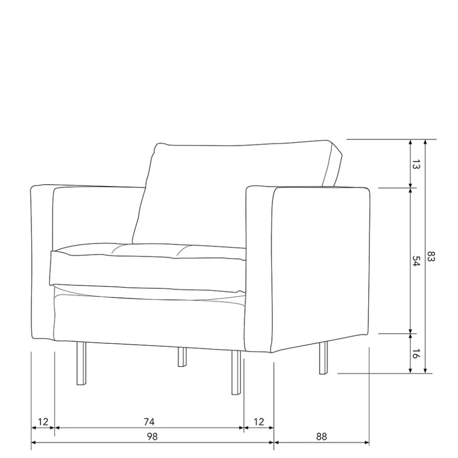 Sale Kantiger Polstersessel in Grün Velvet - Distroit Sessel