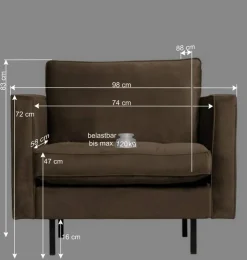 Sale Kantiger Polstersessel in Grün Velvet - Distroit Sessel