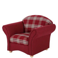 Clearance Karierter Sessel in Rot - Landhaus - Lyatea Sessel