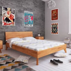 Clearance Kernbuche Holzbett in Überlänge 210 cm - Junola I Betten