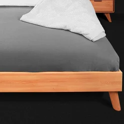 Clearance Kernbuche Holzbett in Überlänge 210 cm - Junola I Betten