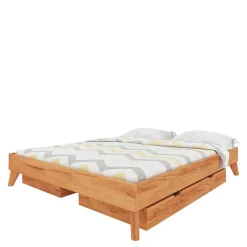 Outlet Kernbuche Holzbett ohne Kopfteil - Junola V Betten