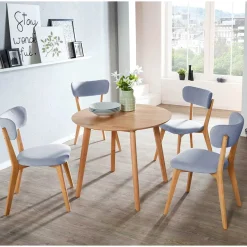 Outlet Kernbuche Tischgruppe rund - Metauro (fünfteilig) Sitzgruppe