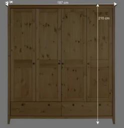 Sale Kiefer Kleiderschrank geölt & gebeizt - Zatira Kleiderschränke