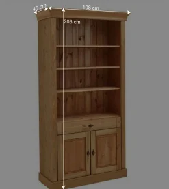 Sale Kiefernholz Landhaus Regal 108x203x45 cm - Piatra Regale