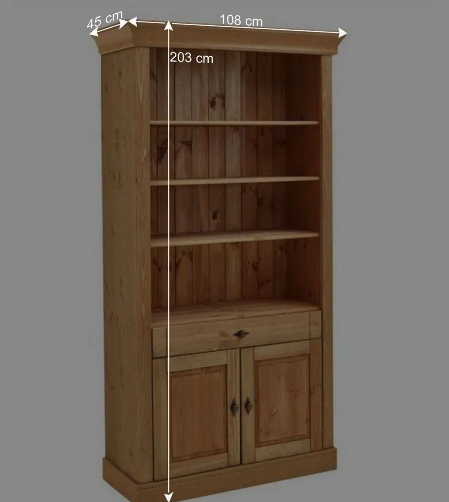 Sale Kiefernholz Landhaus Regal 108x203x45 cm - Piatra Regale
