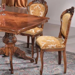 Sale Klassische Essgruppe mit Quadrattisch Magari & 4 Polsterstühlen (fünfteilig) Sitzgruppe