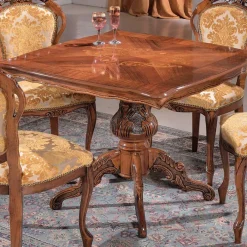 Sale Klassische Essgruppe mit Quadrattisch Magari & 4 Polsterstühlen (fünfteilig) Sitzgruppe