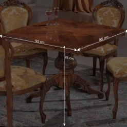 Sale Klassische Essgruppe mit Quadrattisch Magari & 4 Polsterstühlen (fünfteilig) Sitzgruppe