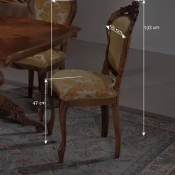 Sale Klassische Essgruppe mit Quadrattisch Magari & 4 Polsterstühlen (fünfteilig) Sitzgruppe