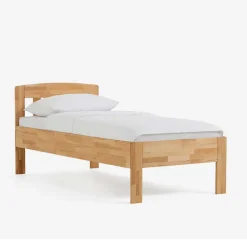 Outlet Klassisches Holzbett Seriacus mit Kopfteil halboffen Betten