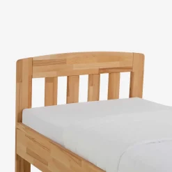 Outlet Klassisches Holzbett Seriacus mit Kopfteil halboffen Betten