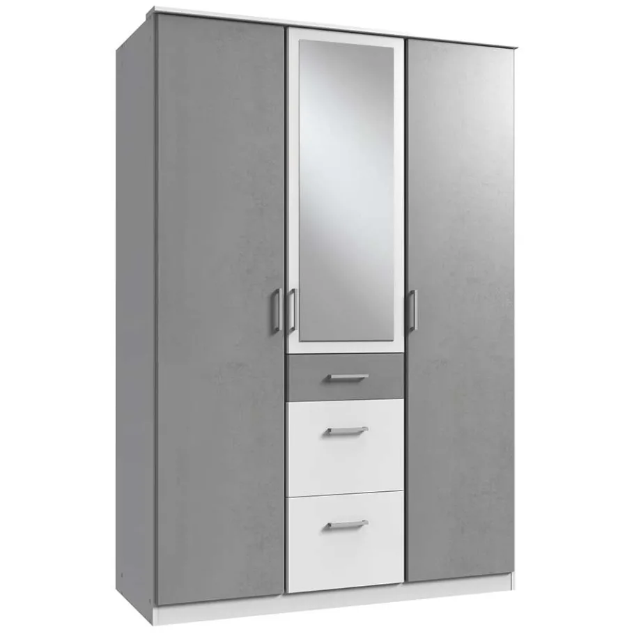 Online Kleiderschrank in Betonoptik Lichtgrau & Weiß - Karimos Kleiderschränke|Schränke