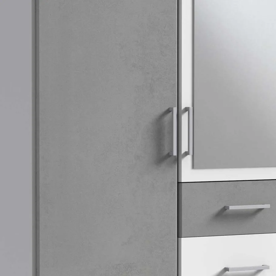 Online Kleiderschrank in Betonoptik Lichtgrau & Weiß - Karimos Kleiderschränke|Schränke