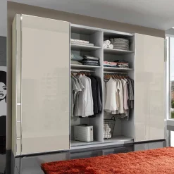 Outlet Kleiderschrank in Champagner Glasfront - Vilicita Kleiderschränke|Schränke